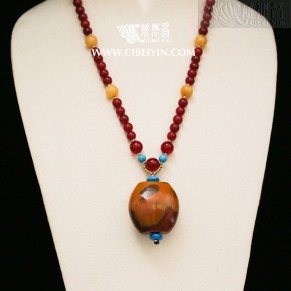 "Reborn from the Ashes"True Fire Stone Necklace-18-022