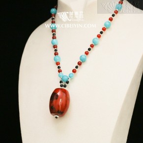 True Fire Stone Necklace-18-023 No5