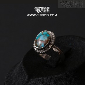 Natural Turquoise Silver Ring-10A1 (Size 6.25)