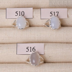 Natural Blue Chalcedony Silver Ring (Small) -516