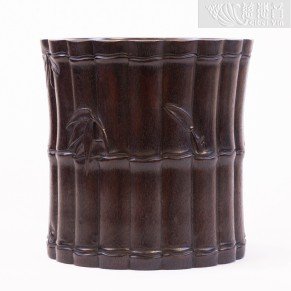 Red Sandalwood Carving Bamboo Pattern Pen Holder