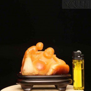 Maitreya in Childhood Shoushan Stone Statue