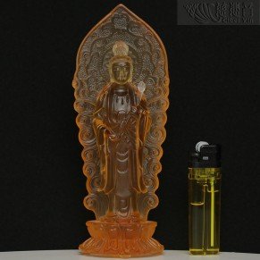 Golden Glazed Lotus Guanyin 