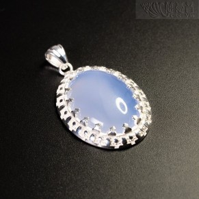 純天然藍玉髓銀掛墜-大-B-1135