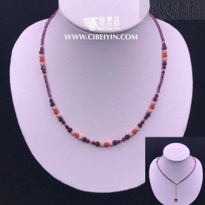 "Golden poetry" Orange Zircon Necklace
