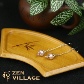 Mauve Freshwater Pearl  925 Sterling Silver  Earrings