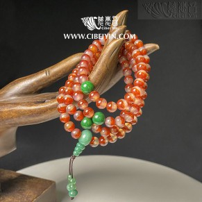 Natural Agate Medicine Buddha 108 Prayer Beads 03-06