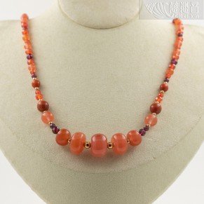 Five Fortunes-South Red Agate Necklace (18K Gold)