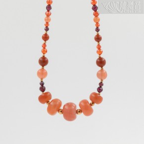 Five Fortunes-South Red Agate Necklace (18K Rose Gold)