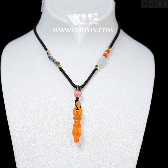 Agate Vajra Pestle 4.5cm Necklace -9