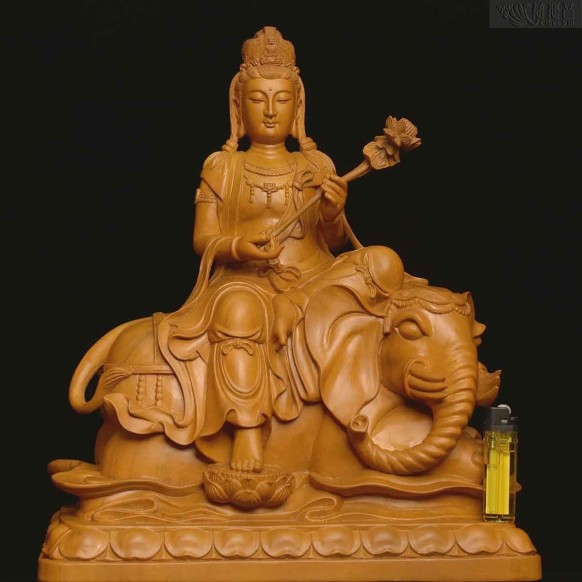 Wooden Riding Elephant Samantabhadra