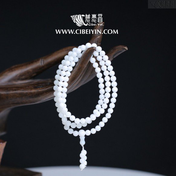 Translucent Tridacna 108 Prayer Beads - 6mm