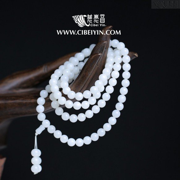 Translucent Tridacna 108 Prayer Beads - 8mm