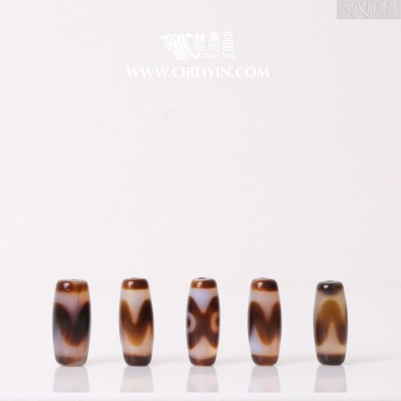 Tiger Tooth Dzi Bead (Elongated/Black) – 20 mm