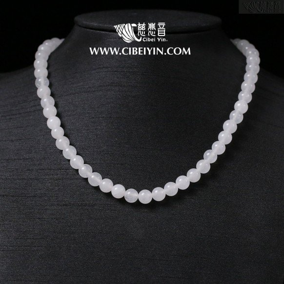 White Jade Necklace - 8mm