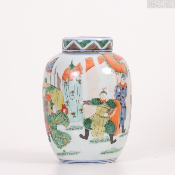 Ming Dynasty Five-Colored Porcelain Tea Caddy