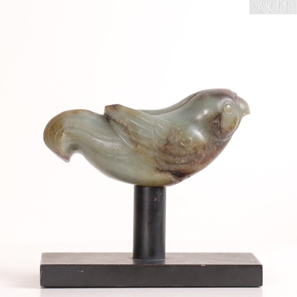 Qing Dynasty — Jade Staff Head in the Form of a Jiu Bird