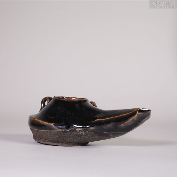 Song Dynasty Thousand-Year Black Glaze Clay Oil Lamp