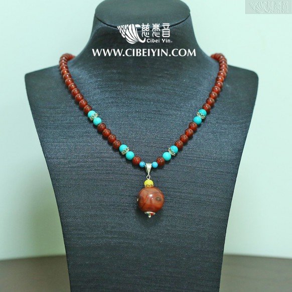 "Insight"Old Agate Necklace 2A-89