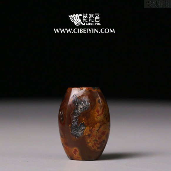  "Golden and Silver Flowers"True Fire Stone Pendant-8-005