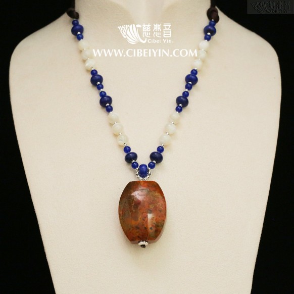 "Golden Wheat Field"True Fire Stone Necklace-18-025