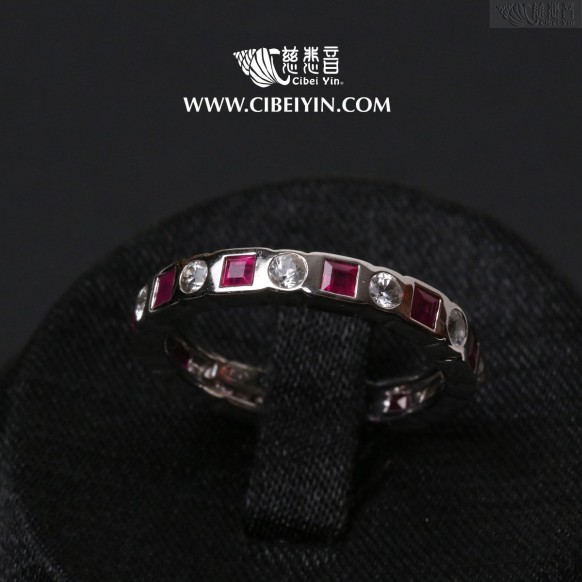 Harmonious Balance - Ruby Silver Ring (Size 8)