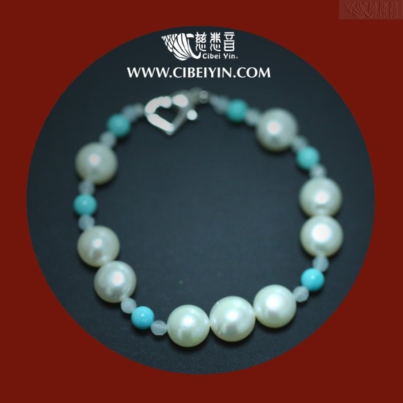 Comely Lady-flat round pearl bracelet