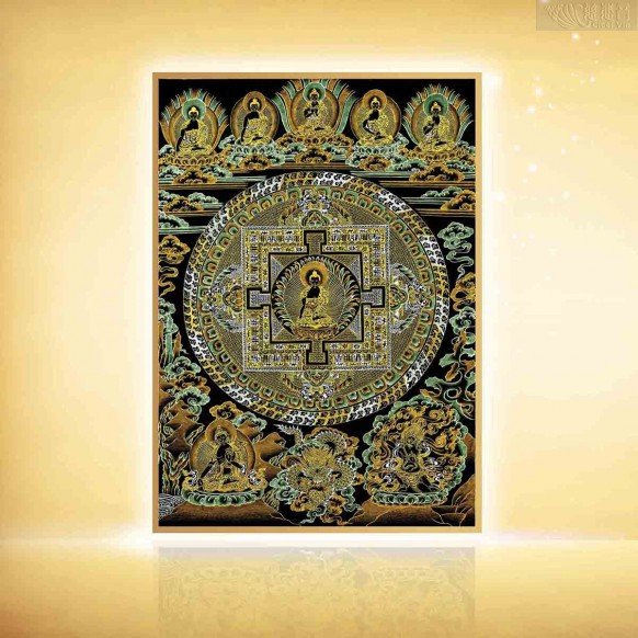 Eastern Lapis Lazuli World Gold Thangka (small)