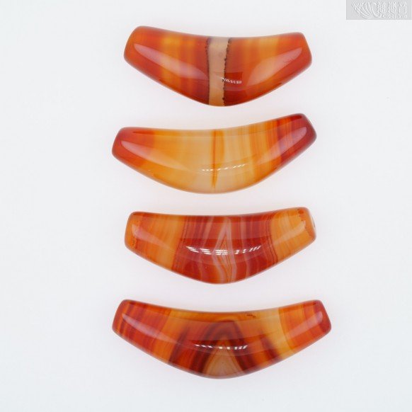 Horn-Shaped Dzi Bead (Natural Red Sardonyx) - A1