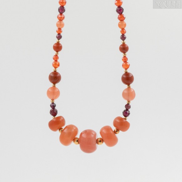 Five Fortunes-South Red Agate Necklace (18K Rose Gold)