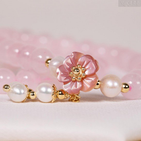 Rose Quartz Peach Blossom Bracelet - 6mm
